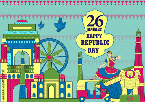 26 January Happy Republic Day of India background
