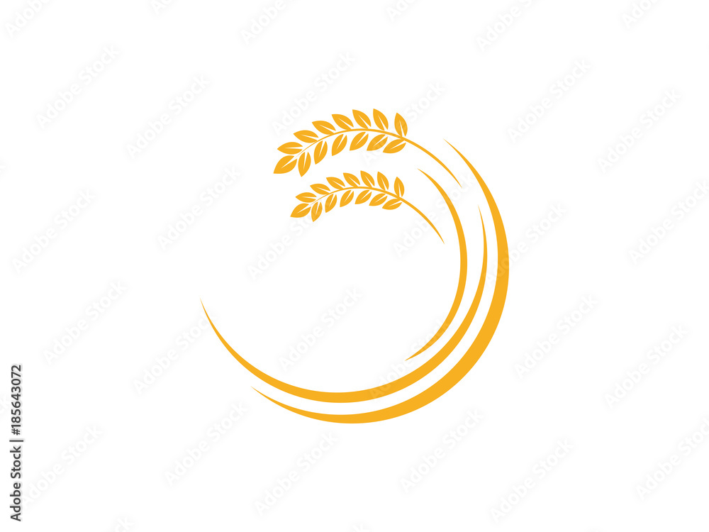 Obraz premium wheat seed food cereal brew vector logo design 