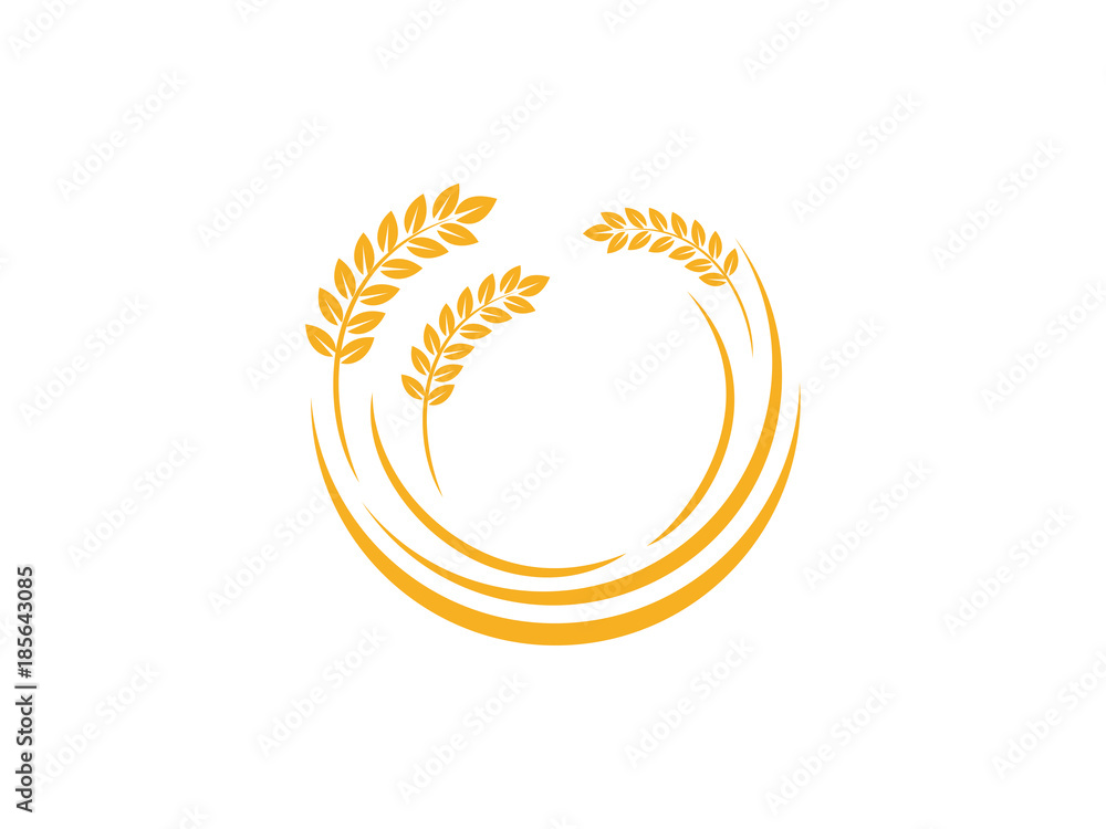 wheat seed food cereal brew vector logo design wheat seed food cereal brew vector logo design