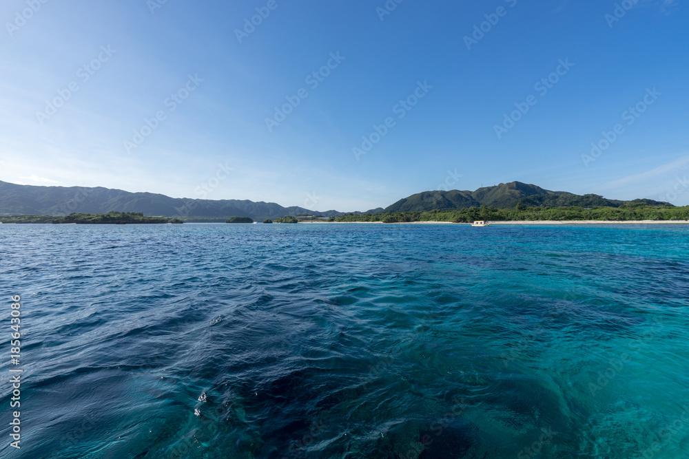 Fototapeta premium グラスボートから見る石垣島・川平湾の風景