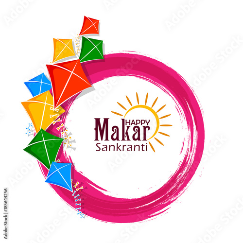 Happy Makar Sankranti holiday India festival background