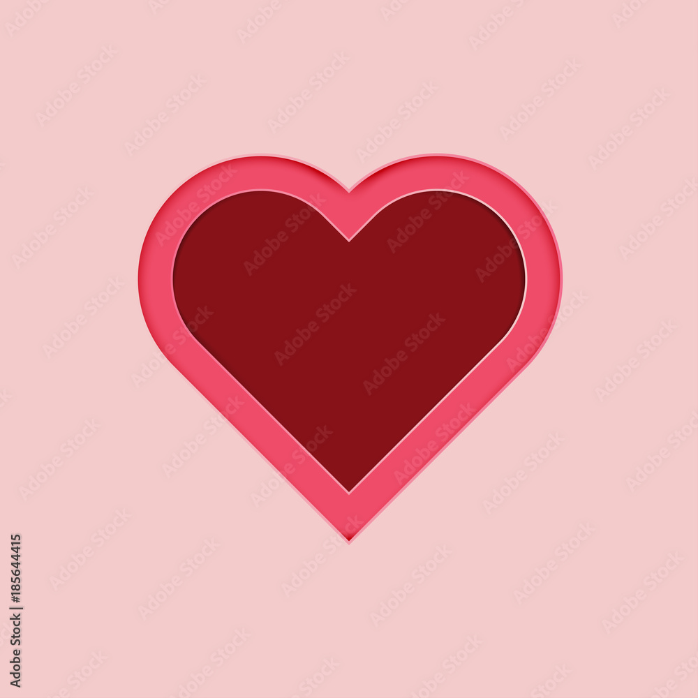 Valentines heart. Decorative heart background with valentines hearts. concept love and valentine day, paper art style.