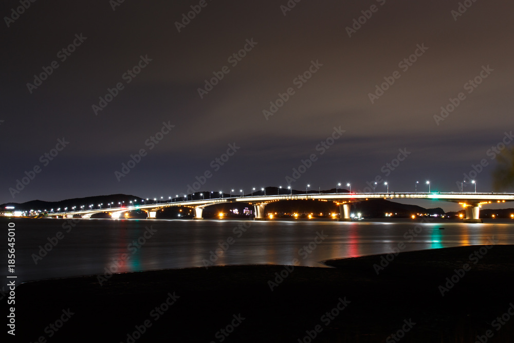 Ganghwado island - Choji Bridge  in south korea. Bridge night view