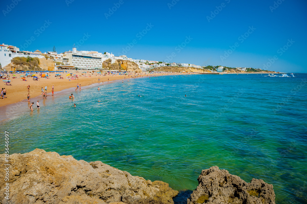 Portugal, Albufeira, portuguese beach with cliffs PRAIA DO TÚNEL (PENECO)
