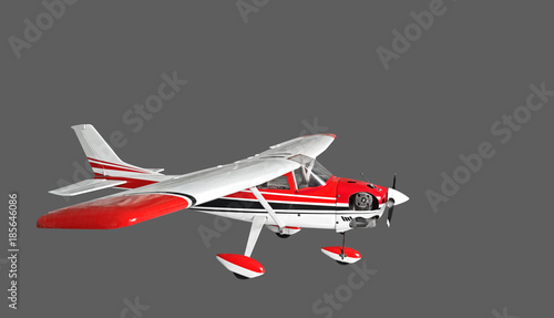 Radio Controlled Airplane on Gray Background, Clipping Path