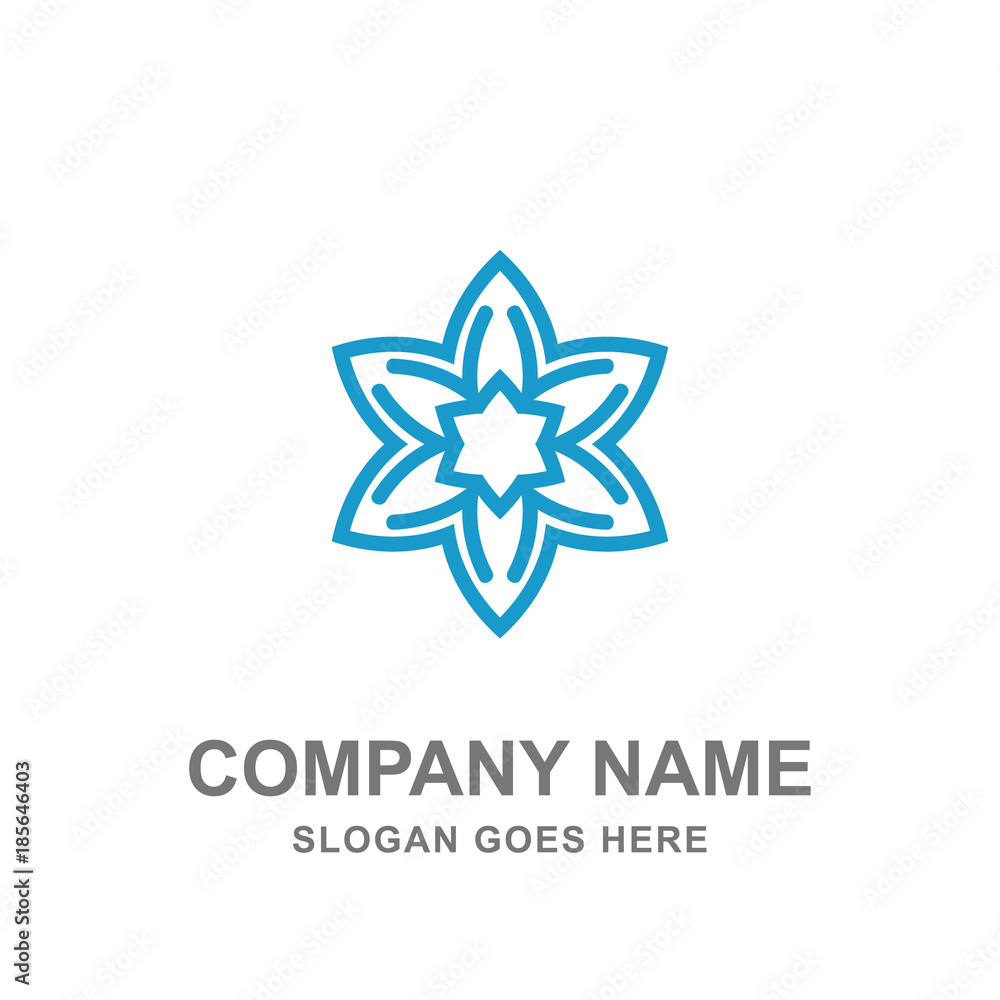 Blue Geometric Ornament Abstract Logo Vector Blue Geometric Ornament Abstract Logo Vector