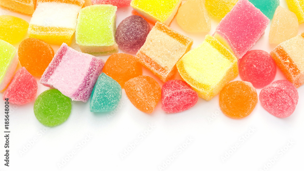 Colorful gummy candy on a white background. Colorful gummy candy on a white background.
