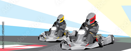kart racing. vector illustration