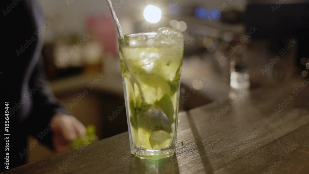 1. Making a fresh cocktail on a table. 4K 1. Making a fresh cocktail on a table. 4K