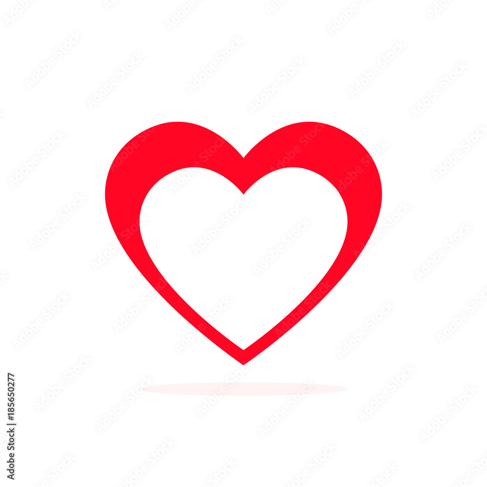 Vector illustration of a heart isolated on a white background.