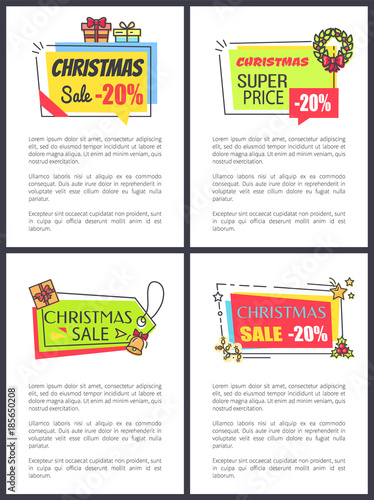 Christmas Super Price Poster Vector Illustration