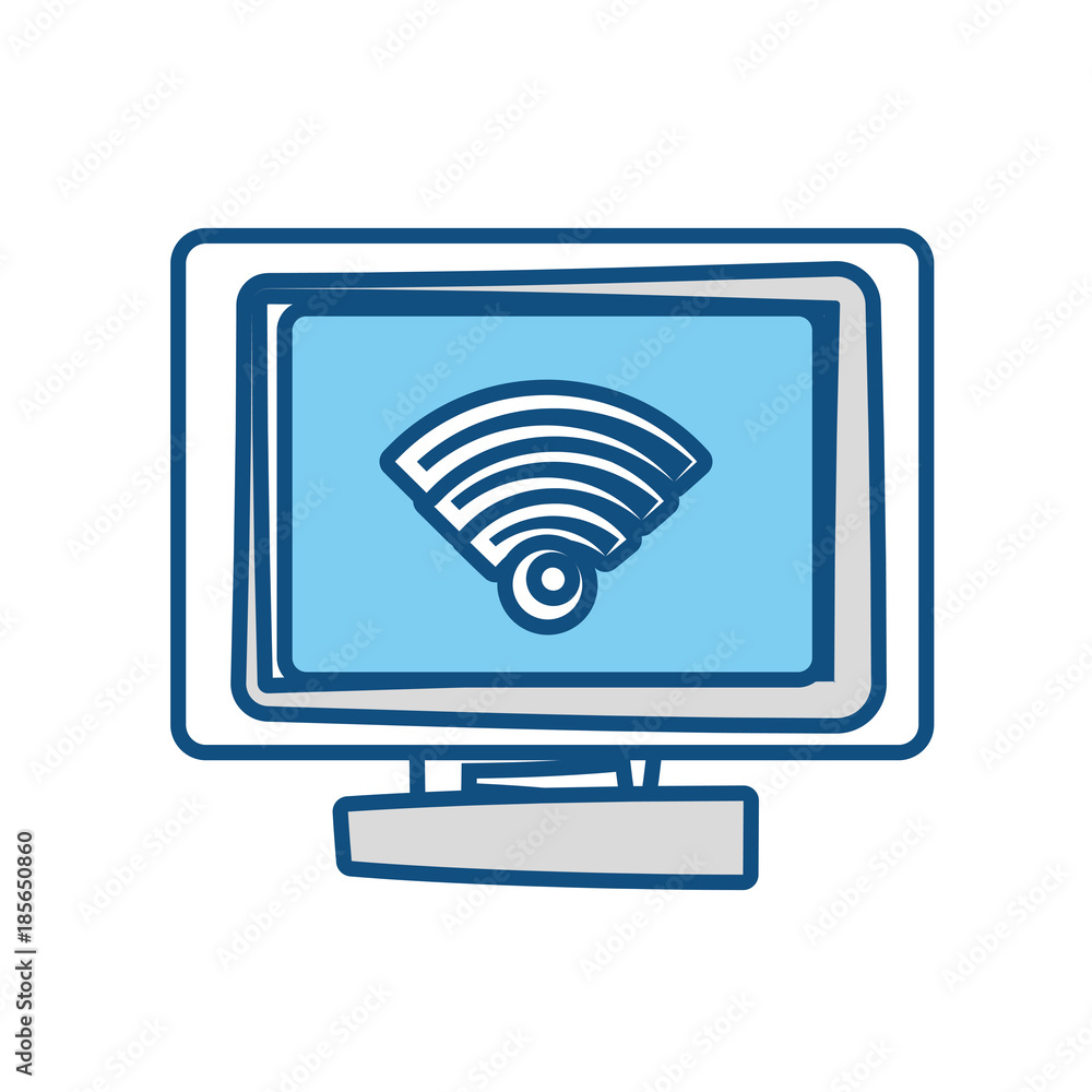 Wifi symbol on pc scree Wifi symbol on pc scree