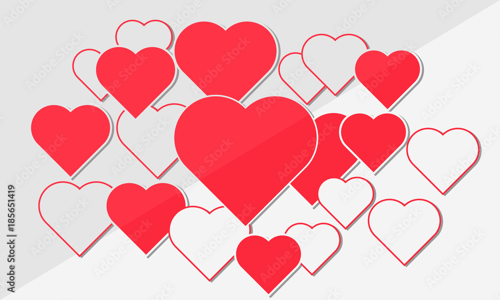 big red heart on a light background