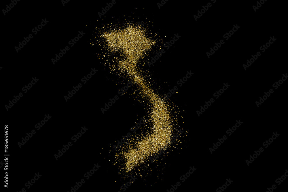 Vietnam shaped from golden glitter on black (series) Stock Photo Adobe Stock