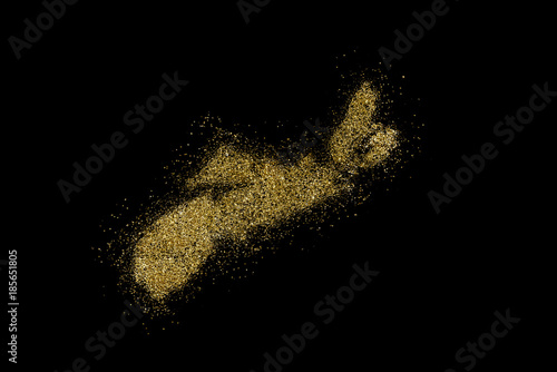 Nova Scotia shaped from golden glitter on black (series)