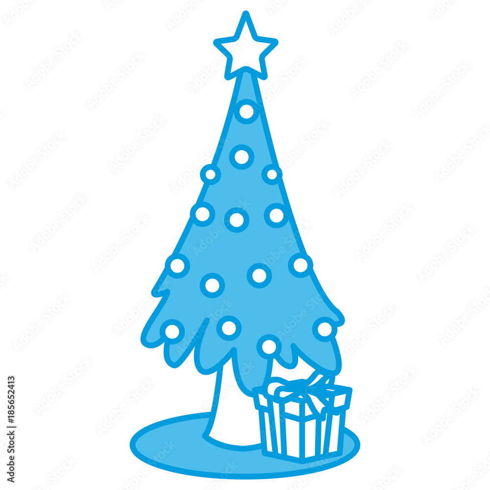 Christmas tree with giftboxes icon vector illustration graphic design Christmas tree with giftboxes icon vector illustration graphic design