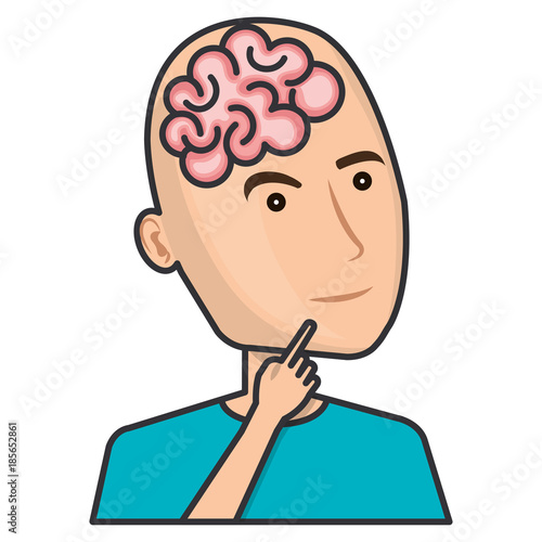 brain storming with human profile vector illustration design
