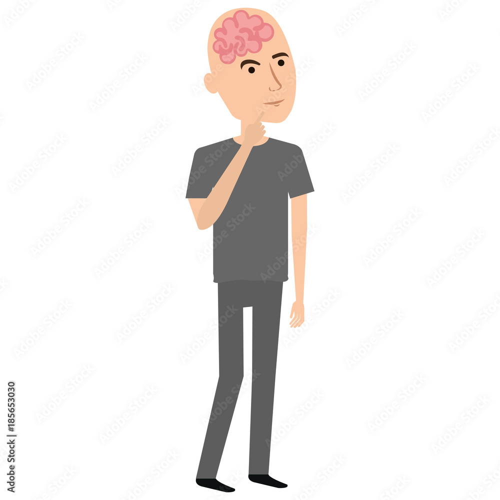 brain storming with human profile vector illustration design