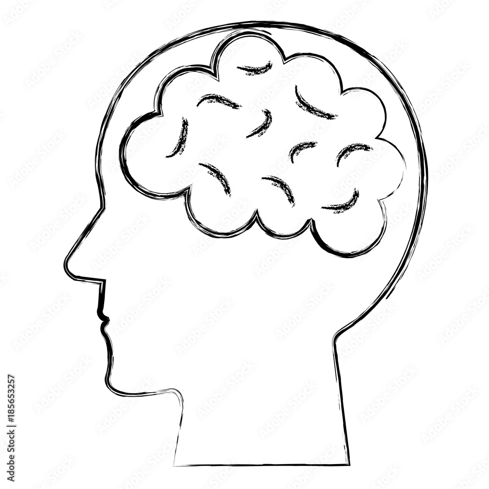 brain storming with human profile vector illustration design brain storming with human profile vector illustration design