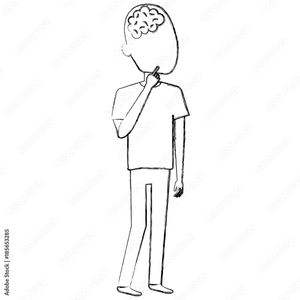 brain storming with human profile vector illustration design brain storming with human profile vector illustration design