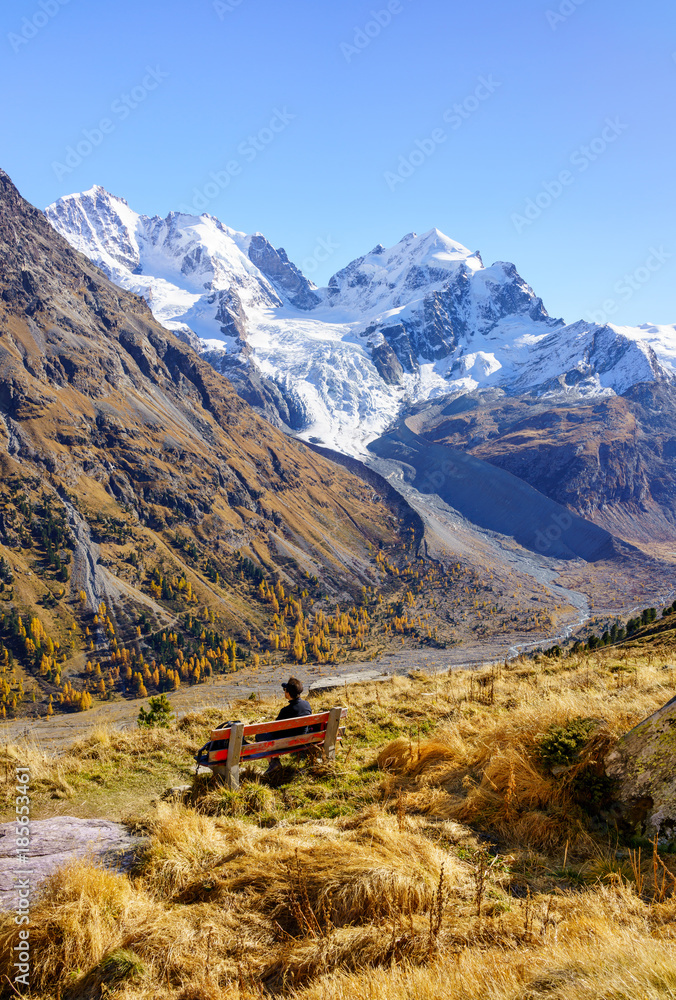 Mountqain landscape in  St. Moritz, Switzerland.