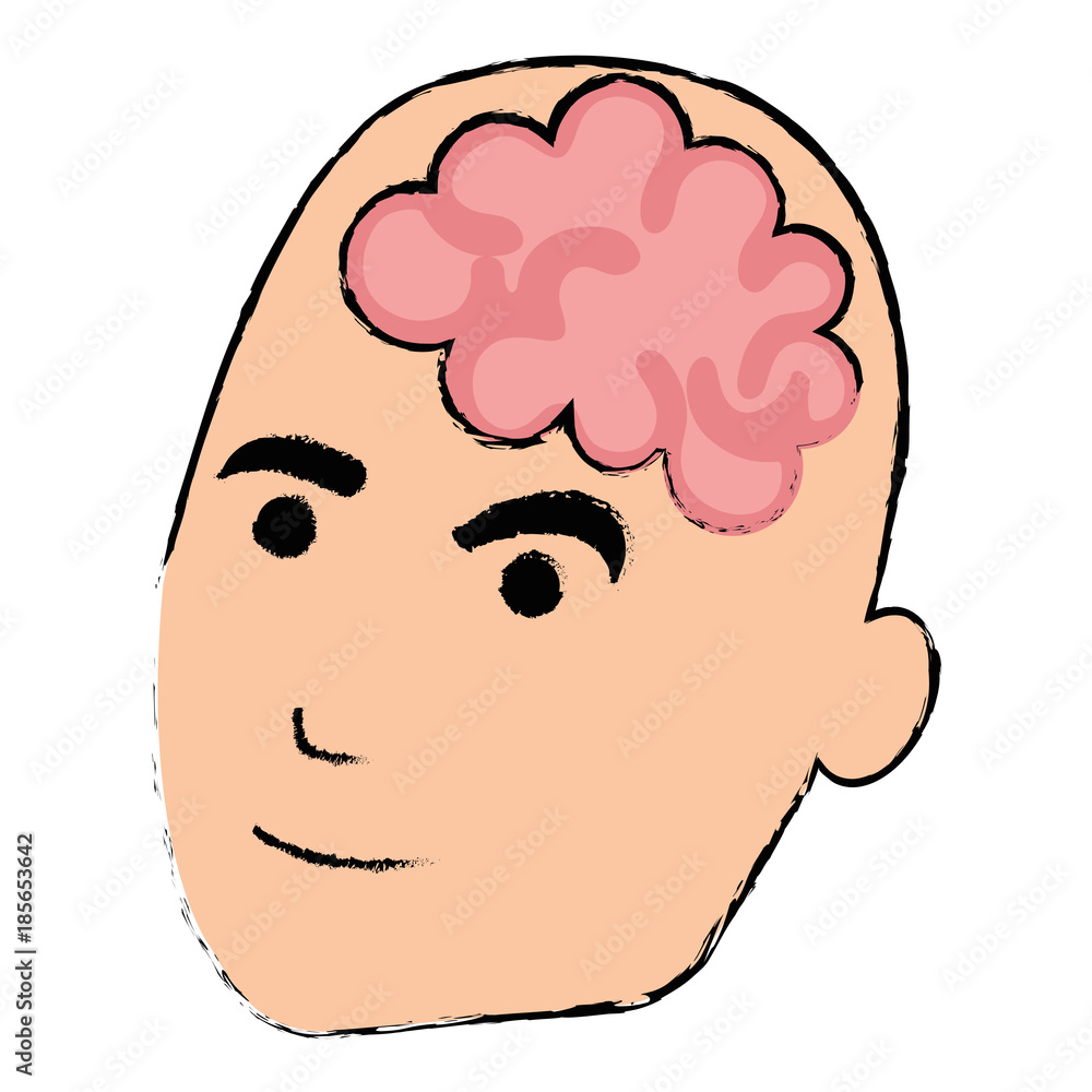 brain storming with human profile vector illustration design brain storming with human profile vector illustration design