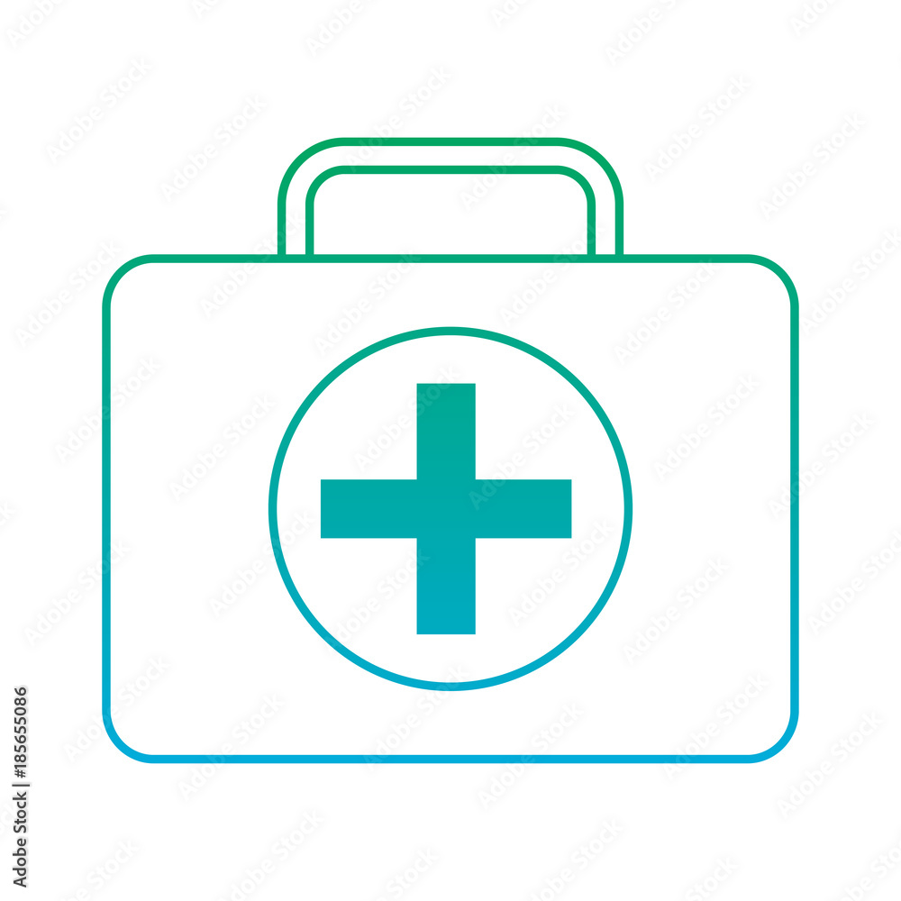 first aid kit healthcare icon image vector illustration design green to blue ombre line first aid kit healthcare icon image vector illustration design green to blue ombre line