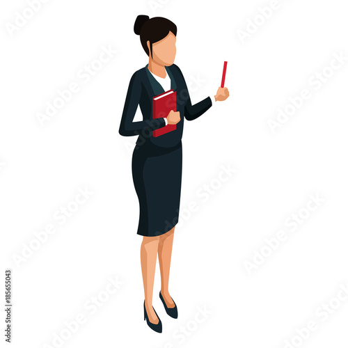 Woman teaching isometric icon vector illustration graphic design