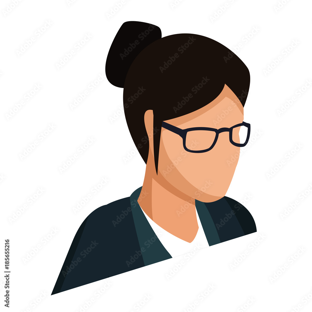 Business woman profile 3d icon vector illustration graphic design