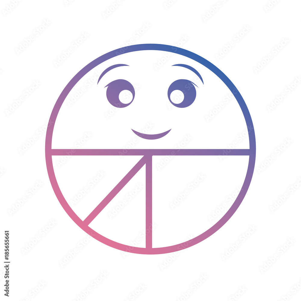 kawaii pie chart icon