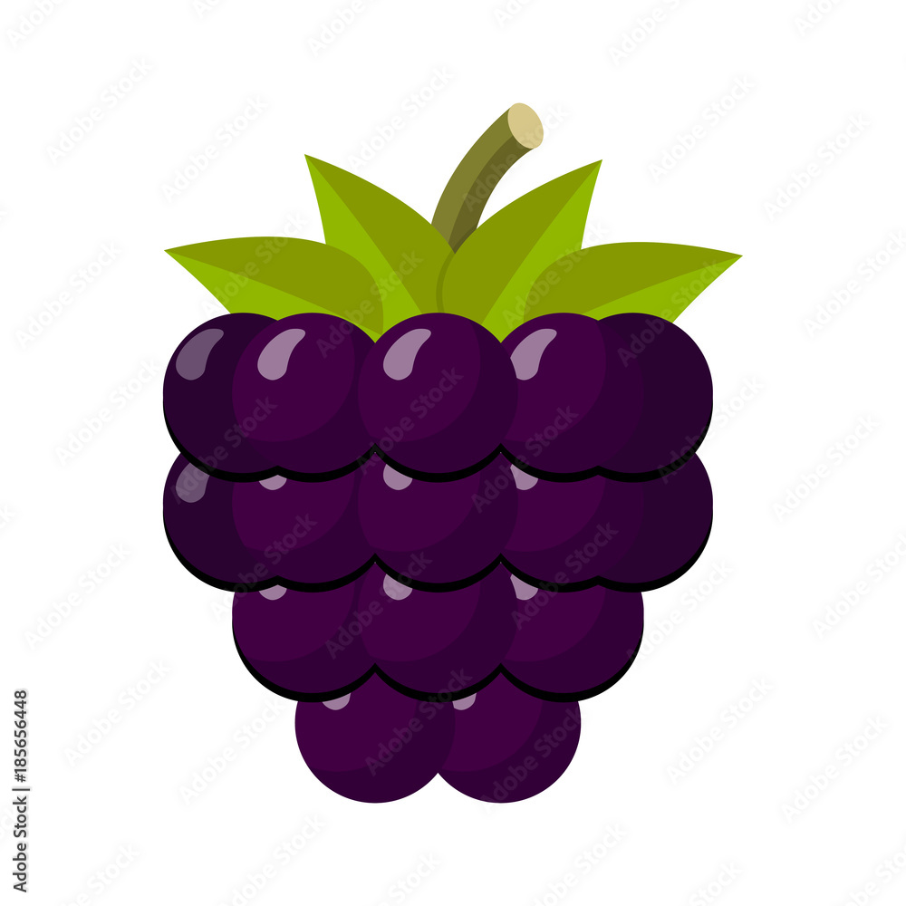 Brombeere Flat Design Icon Stock Vector | Adobe Stock
