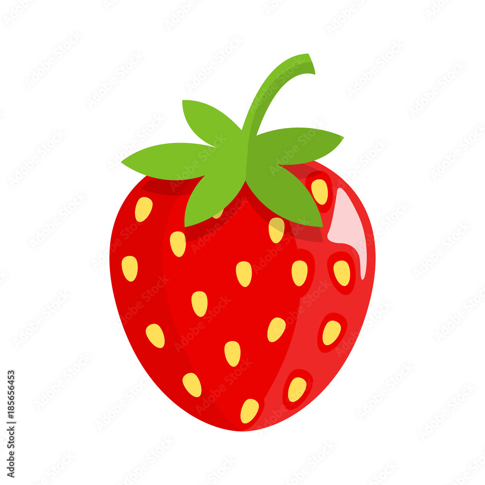 Obraz premium Erdbeere Flat Design Icon