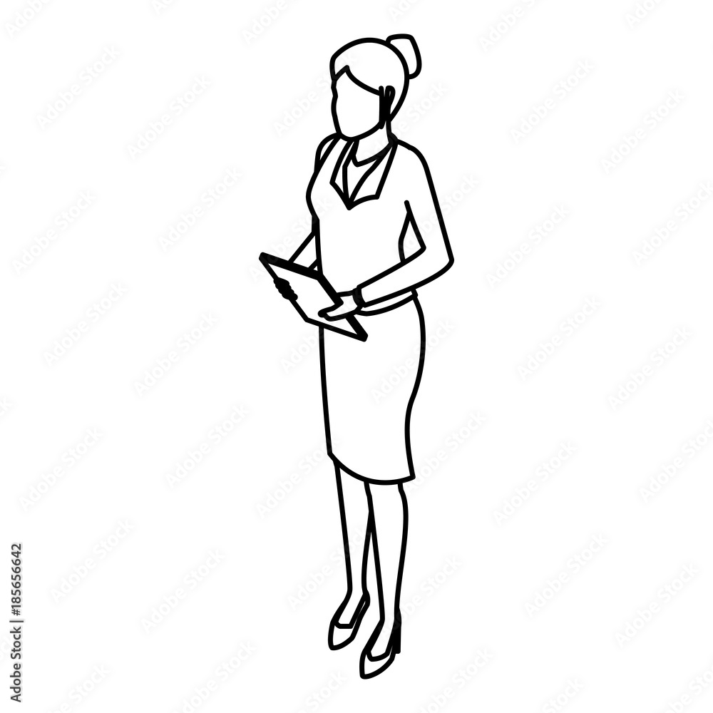 Business woman with document board icon vector illustration graphic design Business woman with document board icon vector illustration graphic design