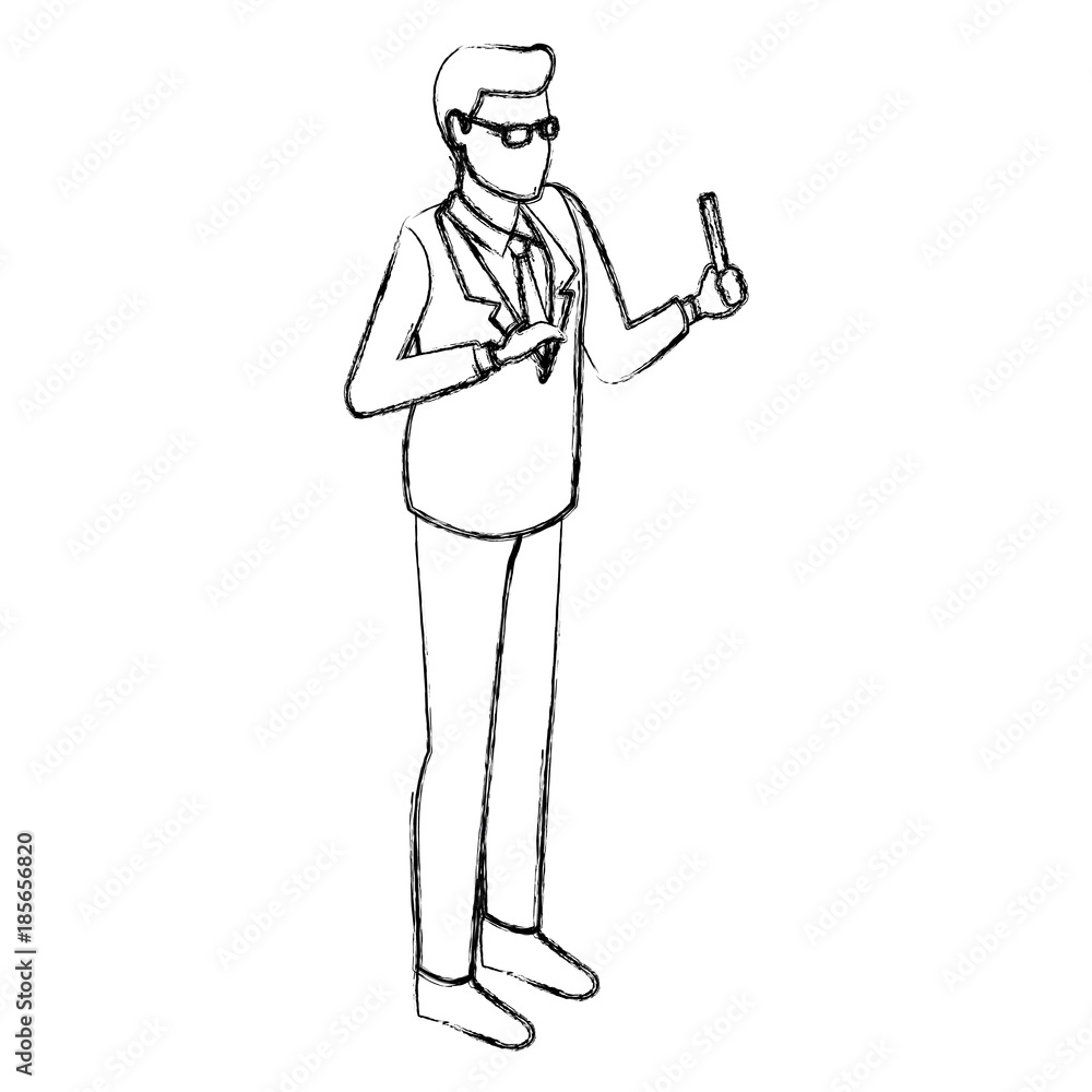 Businessman with stick icon vector illustration graphic design Businessman with stick icon vector illustration graphic design