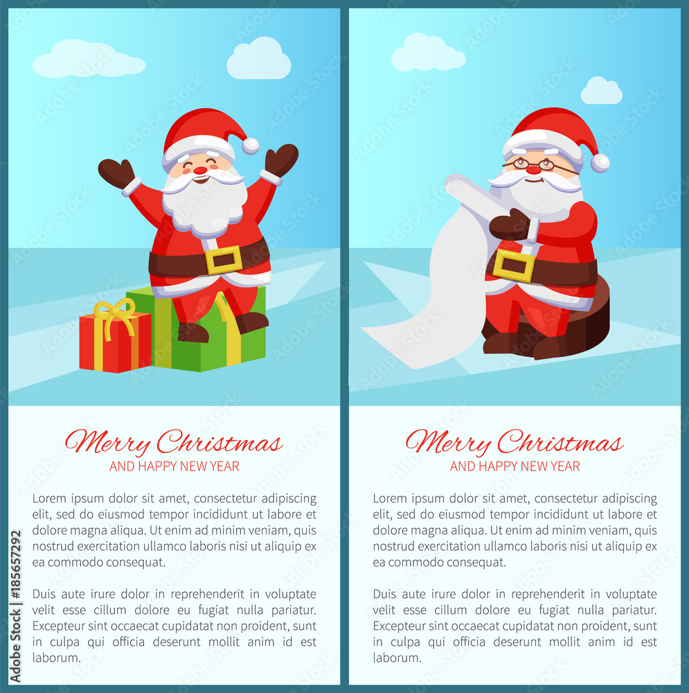 Merry Christmas Banners Set Vector Illustration Merry Christmas Banners Set Vector Illustration