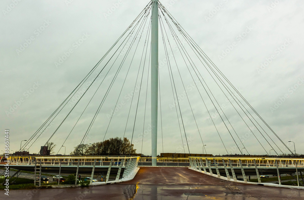 Fototapeta premium Empty Road And Bicycle Path