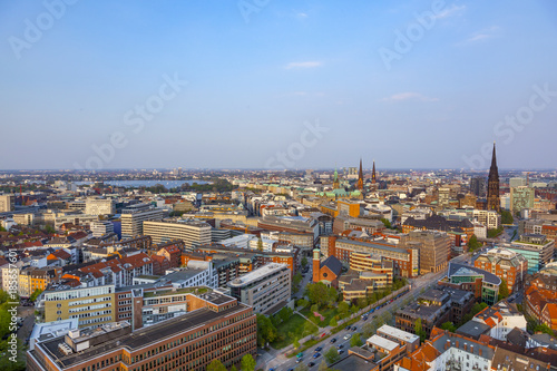 cityscape of Hamburg from the famous tower Michaelis © travelview