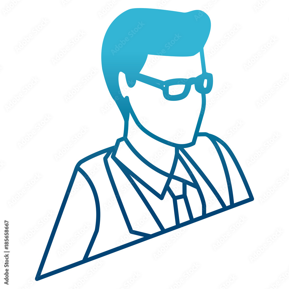 Businessman profile 3d icon vector illustration graphic design