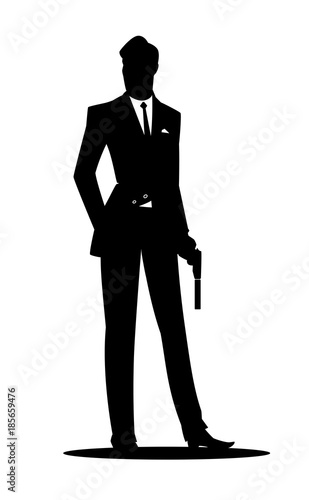 Secret agent with gun