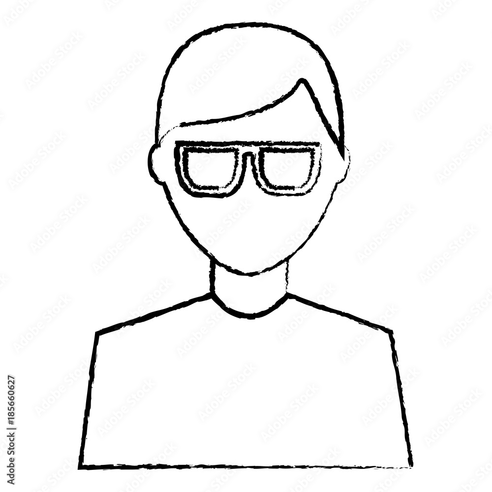 man with glasses avatar profile icon image vector illustration design black sketch line man with glasses avatar profile icon image vector illustration design black sketch line