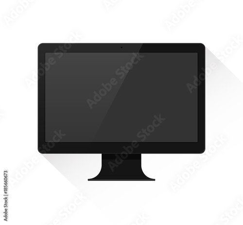 Computer schwarz Flat Design Icon