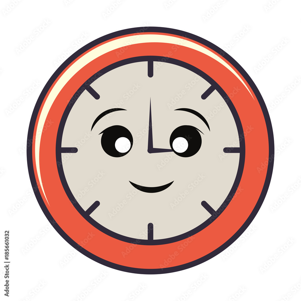 kawaii clock  vector illustration