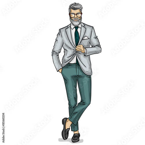 Vector man model dressed