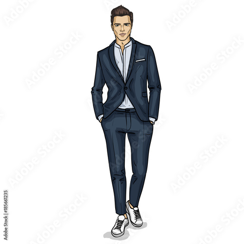 Vector man model dressed
