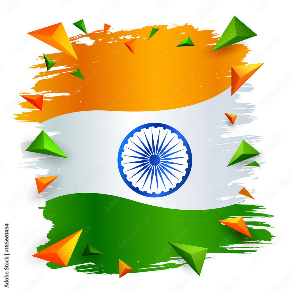 Tricolor Indian Flag background for Republic and Independence Day of ...