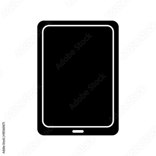tablet gadget device icon image vector illustration design  black and white
