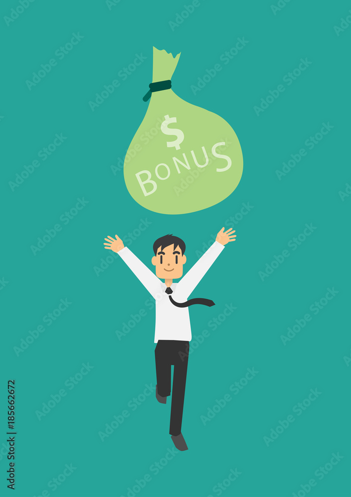 Obraz premium happy businessman with bonus