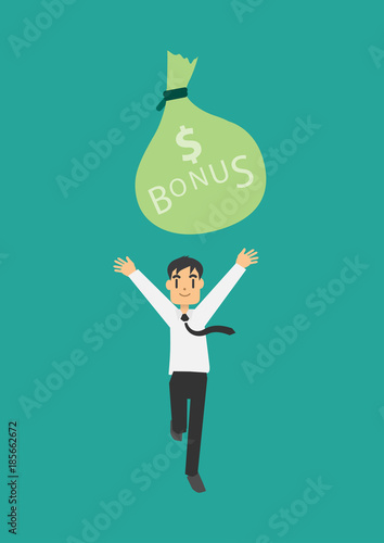 happy businessman with bonus