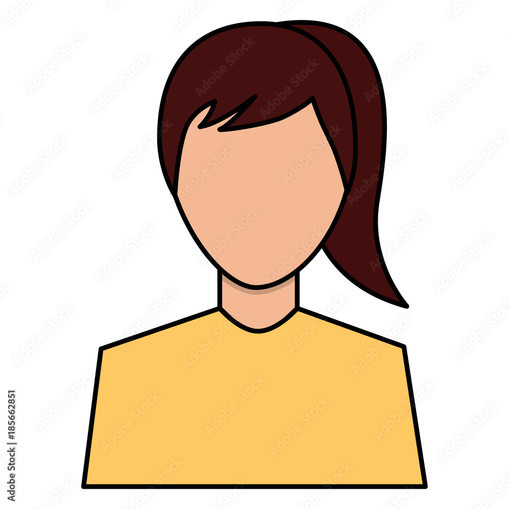 female avatar portrait character woman vector illustration 