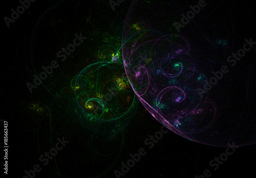 Glowing ornamental balls abstract background